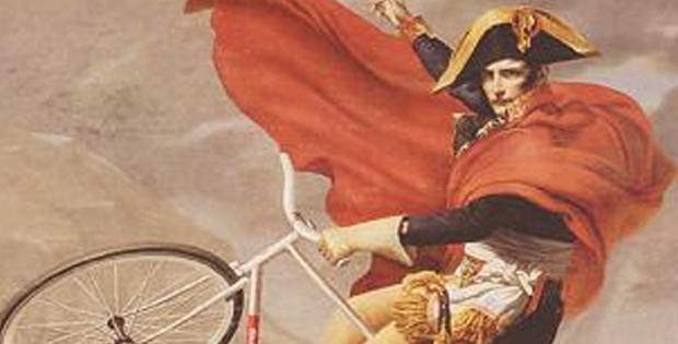 disegno con Napoleone in bicicletta