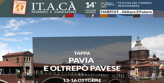 foto di Pavia con ponte Coperto e testo descrittivo